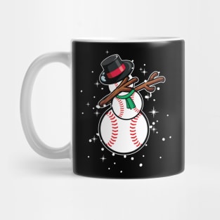 Dabbing Snowman Baseball Funny Christmas Gift Mug